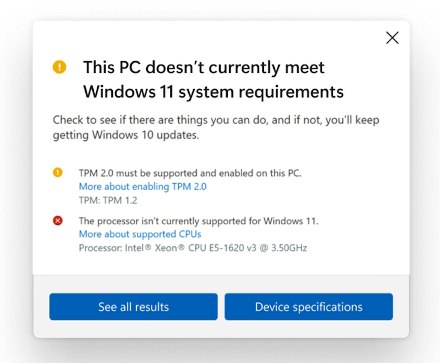Før du kan begynne å oppdatere Windows 10-maskinen, må den sjekkes av Microsoft-verktøyet PC Health Check. Hvis verktøyet oppdager at maskinen mangler TPM 2.0, får du vite at den ikke oppfyller kravene til Windows 11. Før du kan begynne å oppdatere Windows 10-maskinen, må den sjekkes av Microsoft-verktøyet PC Health Check. Hvis verktøyet oppdager at maskinen mangler TPM 2.0, får du vite at den ikke oppfyller kravene til Windows 11.